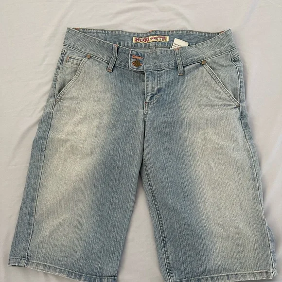 Mudd Jeans 032mudd Jeans Wide Leg Light Wash Blue Capricrop